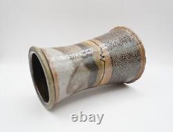 Vintage 1980 Michael Sherrill 7 Salt Glaze Landscape Vase NC Studio Pottery