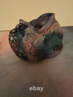 Vintage 1980's Miami Style Studio Pottery Cuban Graffiti Art Deco