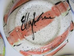Vintage 1980's New Wave Abstract Signed Art Studio Pottery Bowls 8 Set 6