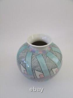 Vintage 1980's New Wave Signed Art Studio Pottery Vase