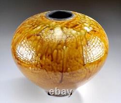 Vintage 1980's Signed WINTER Handmade Art Pottery Vase-Vessel Drip Glaze