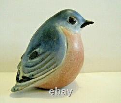 Vintage 1980s Andersen Design Studio Sitting Bluebird Art Pottery Bird Figurine