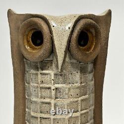 Vintage 1980s Clarence Cameron Studio Pottery Stoneware Owl Candleholders