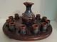 Vintage 1980s Randy Holbrook Studio Pottery Communtion Set With Wood Stand