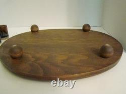 Vintage 1980s Randy Holbrook Studio Pottery Communtion Set With Wood Stand