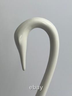 Vintage 1981 A Barlow Swan Sculptures Pair Signed & Dated Studio Pottery Ceramic