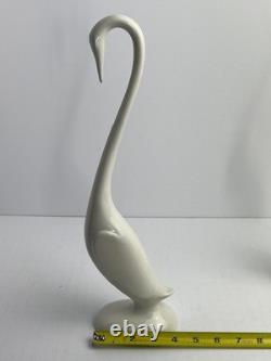 Vintage 1981 A Barlow Swan Sculptures Pair Signed & Dated Studio Pottery Ceramic