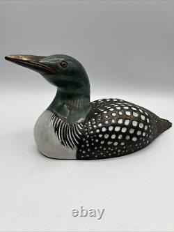 Vintage 1983 Andersen Design Studio Pottery Maine Ceramic Loon Slip Cast AS IS
