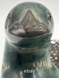 Vintage 1983 Andersen Design Studio Pottery Maine Ceramic Loon Slip Cast AS IS