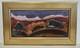 Vintage 1985 Studio Pottery LANDSCAPE Tile Framed Glazed Art SIGNED