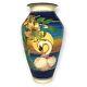 Vintage 1987 LAKSHMI Swan Sunset Vase 12 Studio Pottery Hand Painted Signed