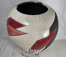 Vintage 1987 Sheldon Ganstrom Contemporary Studio Art Pottery Raku Vase 11