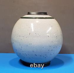 Vintage 1987 Sheldon Ganstrom Contemporary Studio Art Pottery Raku Vase 8.5