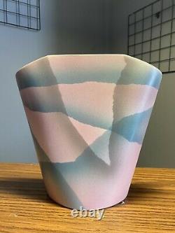 Vintage 1991 Canadian John Bergen Studio Art Pottery Post Modern Vase Signed