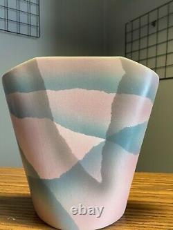Vintage 1991 Canadian John Bergen Studio Art Pottery Post Modern Vase Signed