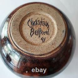 Vintage 1991 Chistina Belford Glazed Pot Pottery