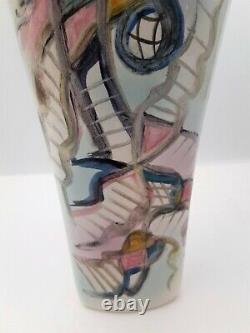 Vintage 1991 Harris Cies Studio Art Pottery Modern Abstract Vase Signed