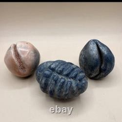 Vintage 1991 Organic Biomorphic Studio Art Sculptures, Set of 3 Signed NF