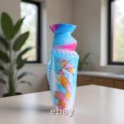 Vintage 1993 Harris-Cies Studios Handmade Pottery Geometric Abstract Vase 14