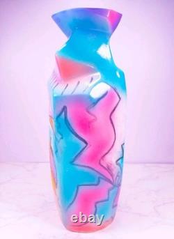 Vintage 1993 Harris-Cies Studios Handmade Pottery Geometric Abstract Vase 14