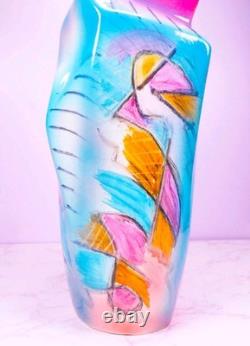 Vintage 1993 Harris-Cies Studios Handmade Pottery Geometric Abstract Vase 14