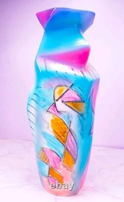 Vintage 1993 Harris-Cies Studios Handmade Pottery Geometric Abstract Vase 14