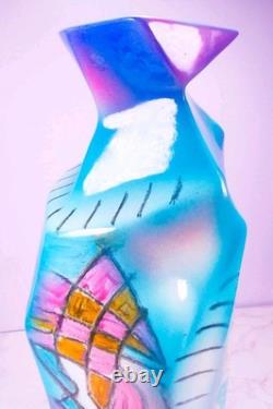 Vintage 1993 Harris-Cies Studios Handmade Pottery Geometric Abstract Vase 14