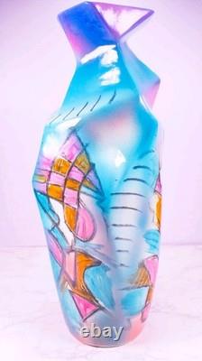 Vintage 1993 Harris-Cies Studios Handmade Pottery Geometric Abstract Vase 14