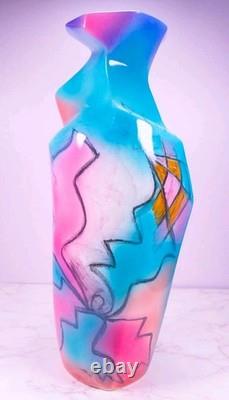 Vintage 1993 Harris-Cies Studios Handmade Pottery Geometric Abstract Vase 14