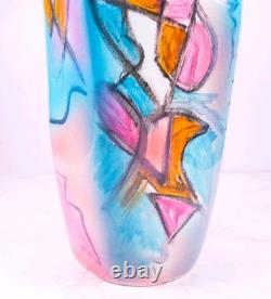 Vintage 1993 Harris-Cies Studios Handmade Pottery Geometric Abstract Vase 14