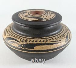 Vintage 2/95 Sgraffito Raku CHARLES SMITH Mobile Alabama African Studio Pottery