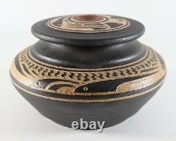 Vintage 2/95 Sgraffito Raku CHARLES SMITH Mobile Alabama African Studio Pottery