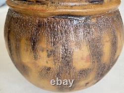 Vintage 30s Studio Vase Stoneware Exotica Tiki Mid Century Hawaii Husk Gourd MCM
