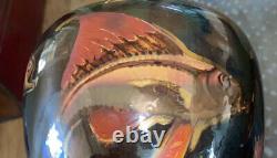 Vintage 40's Italian Artist ROBERTO ROSATI Art Pottery Fish VASE Grottaglie