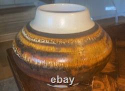 Vintage 60's Harsa Israel Art Studio Pottery VASE mcm modern drip glaze