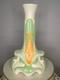Vintage 60s Mid Century Vase Avocado Green & Orange Newell Studios 1967 Signed