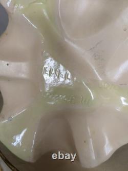 Vintage 60s Mid Century Vase Avocado Green & Orange Newell Studios 1967 Signed