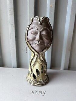 Vintage 70's Studio Art Pottery Face Vase