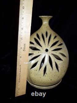 Vintage 70's x Large LittleJohn Pottery Candleholder Studio Mid Century VASE