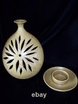 Vintage 70's x Large LittleJohn Pottery Candleholder Studio Mid Century VASE