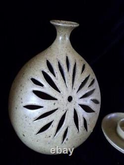 Vintage 70's x Large LittleJohn Pottery Candleholder Studio Mid Century VASE