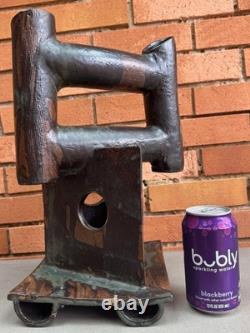 Vintage 70s Sculptural Stoneware Ceramic Vase Studio Pottery Modern Art Ikebana