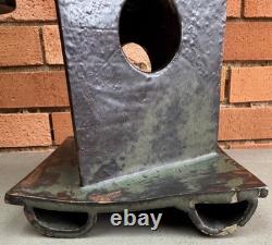 Vintage 70s Sculptural Stoneware Ceramic Vase Studio Pottery Modern Art Ikebana