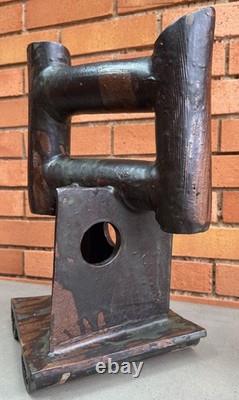 Vintage 70s Sculptural Stoneware Ceramic Vase Studio Pottery Modern Art Ikebana