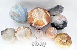 Vintage 9 ceramic Studio Raku Art Pottery Vegetables signed rare sealed vessels