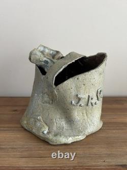 Vintage Abstract Ceramic Studio Pottery Art Handmade J Alfred Prufrock Quote