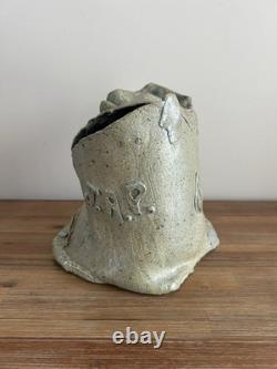 Vintage Abstract Ceramic Studio Pottery Art Handmade J Alfred Prufrock Quote