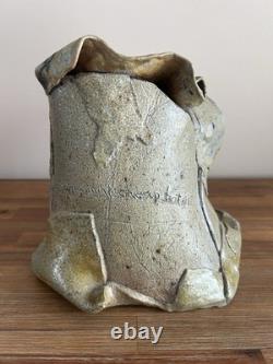 Vintage Abstract Ceramic Studio Pottery Art Handmade J Alfred Prufrock Quote
