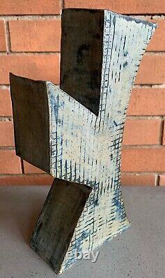 Vintage Abstract Ceramic Studio Pottery Vase Ikebana Mid Century Modern Signed