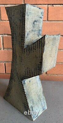 Vintage Abstract Ceramic Studio Pottery Vase Ikebana Mid Century Modern Signed